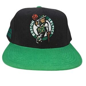 Mitchell & Ness Boston Celtics Snapback Hat Black Green NBA Lucky Leprechaun Cap